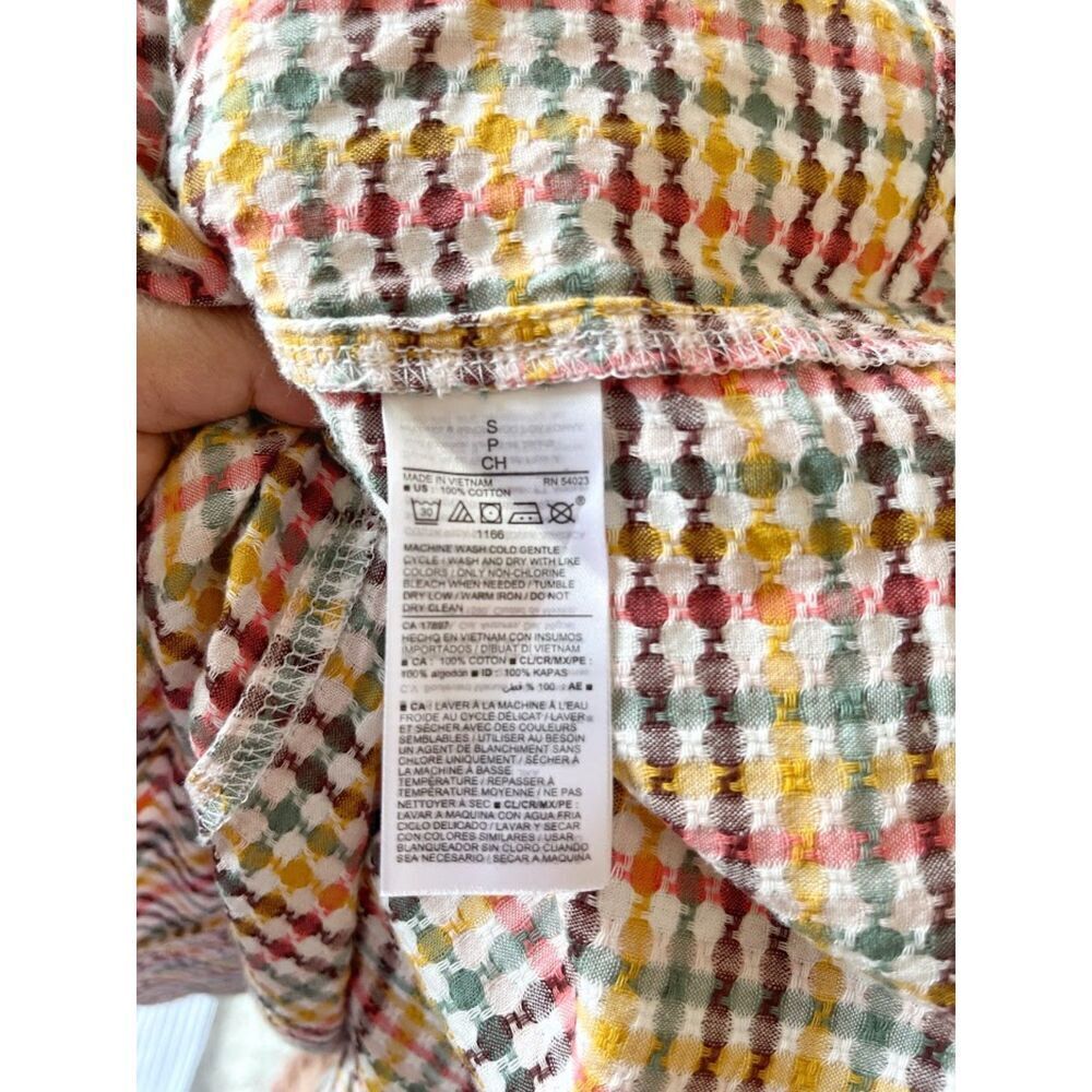 Old Navy Multicolor Plaid Dobby Gingham Puff Sleeve Textured Swing Dress - Picture 11 of 11